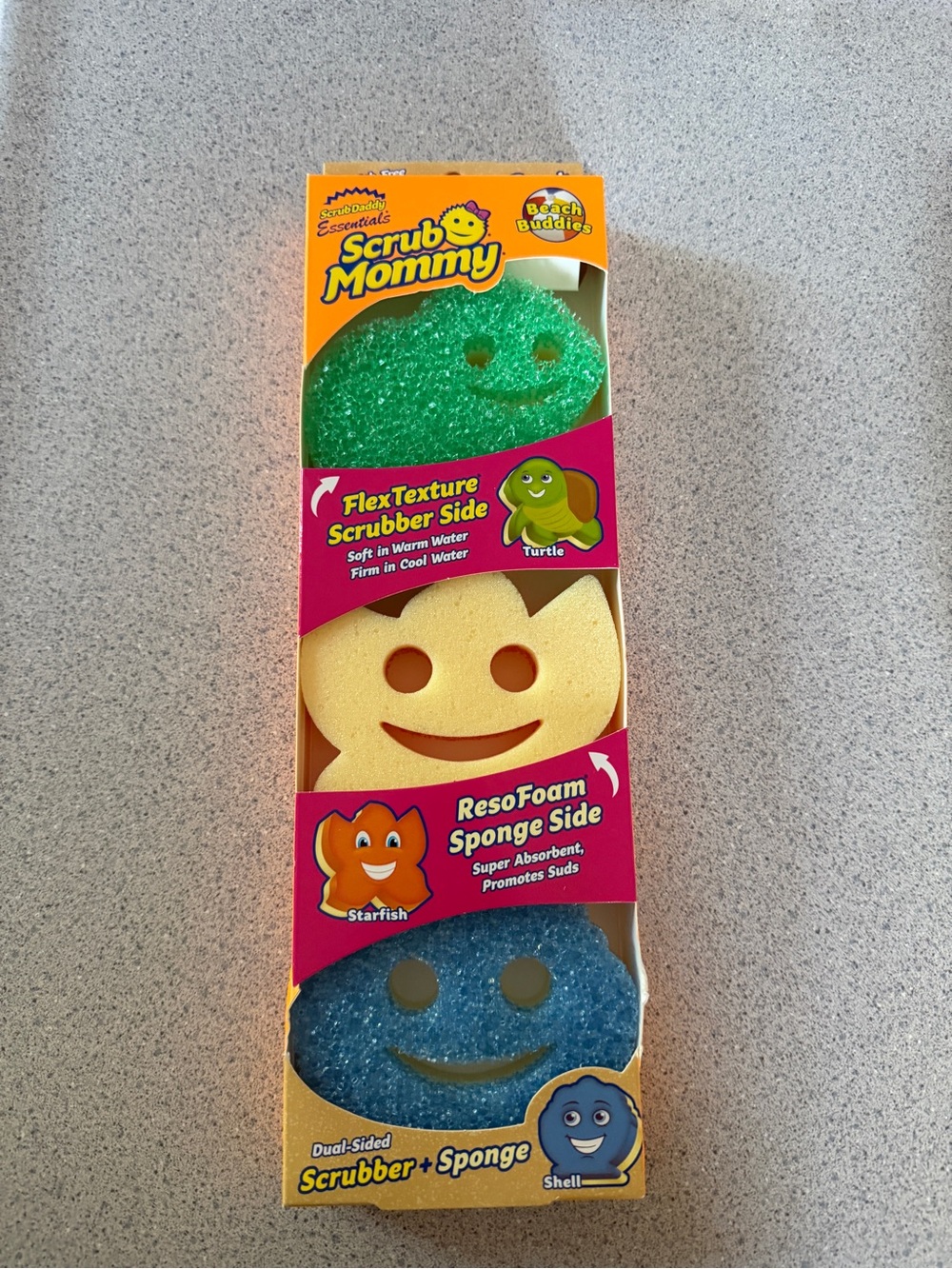 New Scrub Daddy Mommy Special Edition Beach Buddies 3pk Turtle Shell Starfish